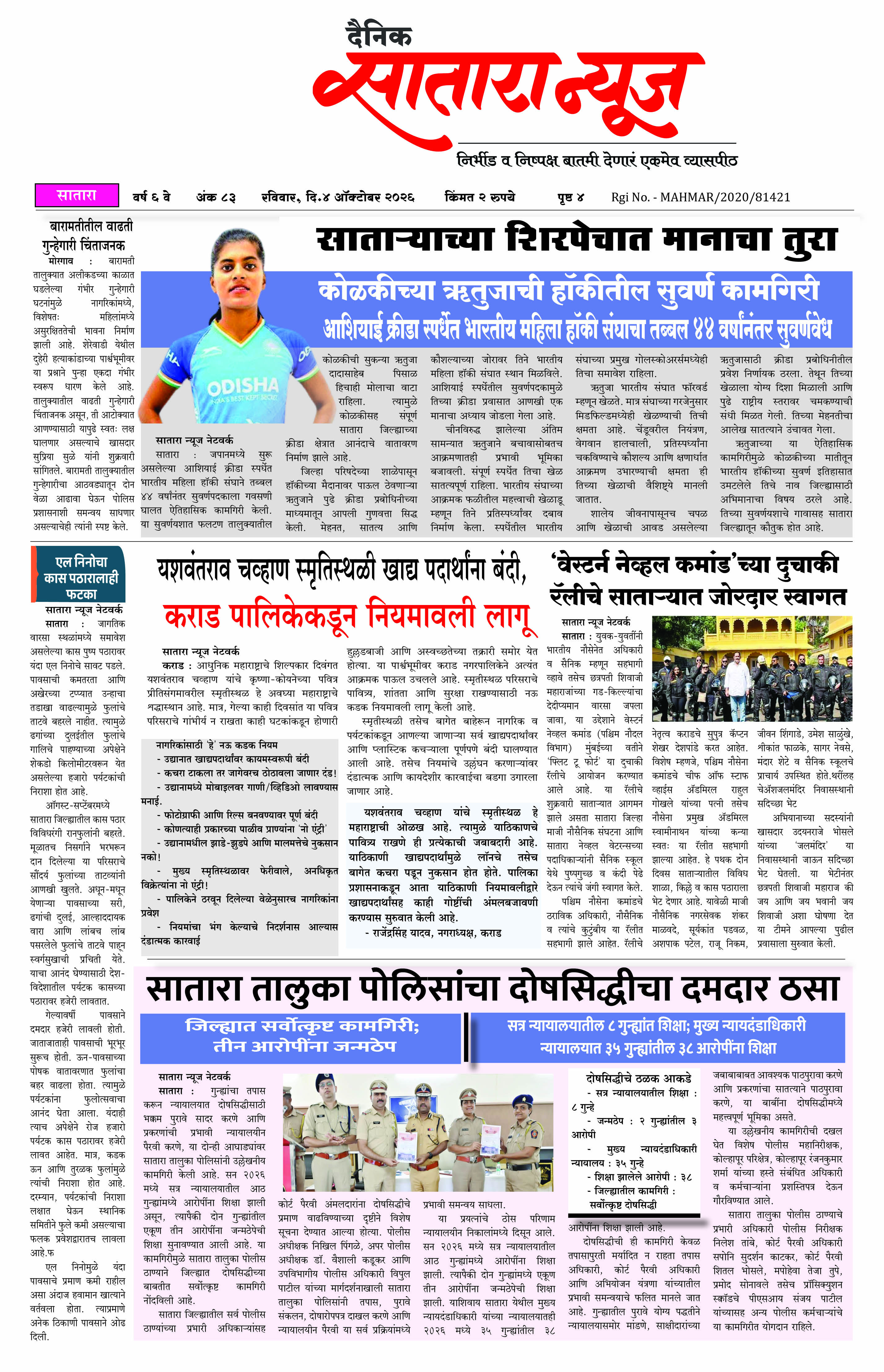 Satara News, 04 Oct, 2026 Page No : 1